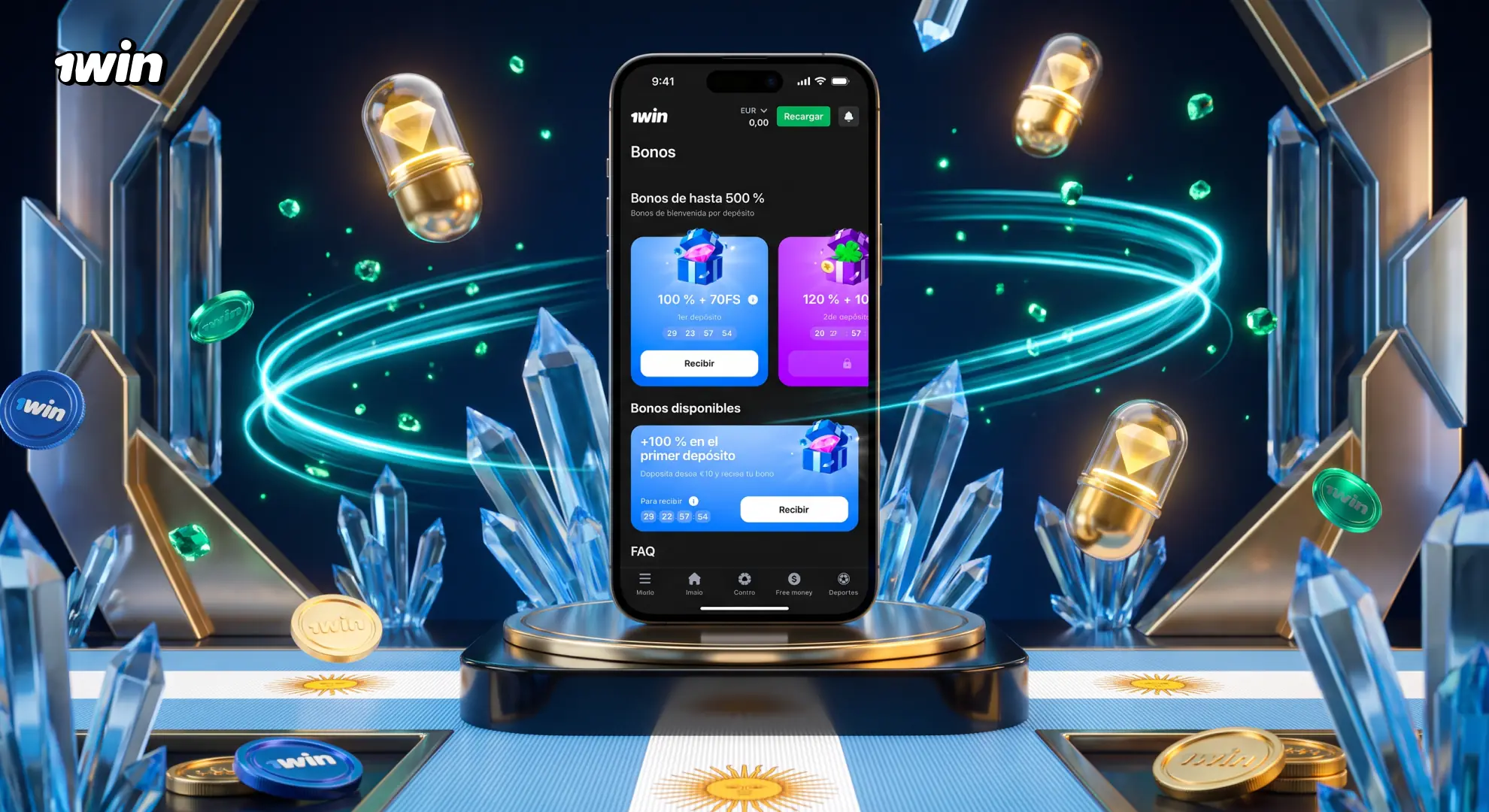 Bonos de casino y apuestas en 1win